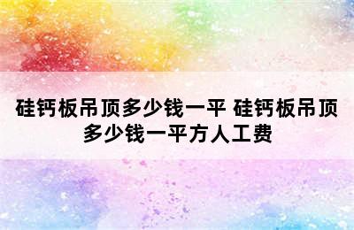 硅钙板吊顶多少钱一平 硅钙板吊顶多少钱一平方人工费